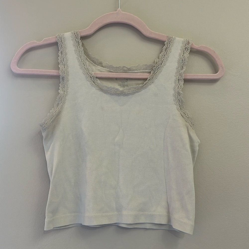 Cream lace tank